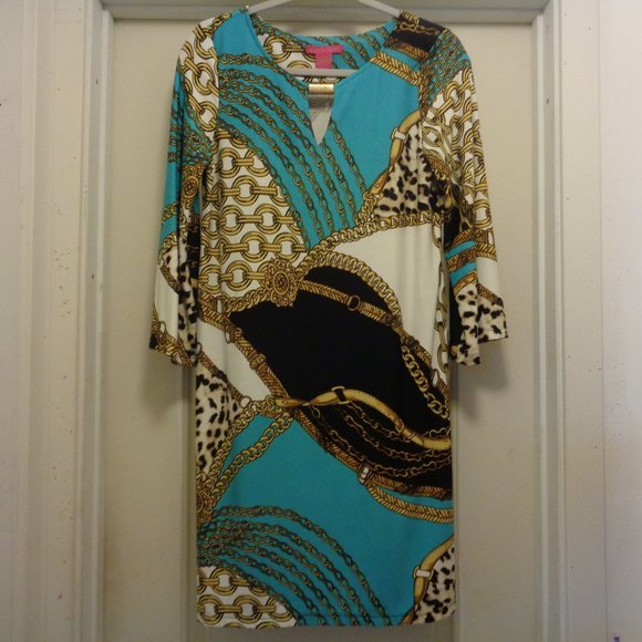 FRENCH NAUTICAL SUNNY LEIGHT PRETTY CHAINS NAUTICAL DRESS M - Picture 1 of 6